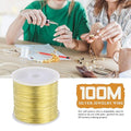 [ ]28 Gauge Craft Wire Jewelry Wire 100M/0.3mm Plated Thin, 328 Feet – Gold
