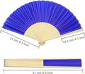 18 Colors Handheld Fans Cloth Hand Fans Bamboo Folding Fans, 18 Pieces