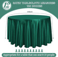120 Inch Hunter Satin Tablecloth, 12 Pack – Green, Premium Bright Silky