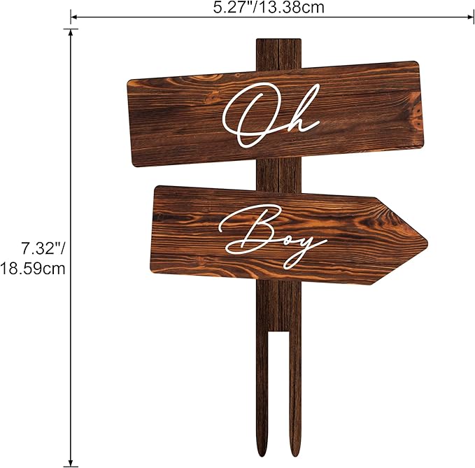 Non-Edible Cake Topper in Wood, Oh Boy Design for Baby Shower