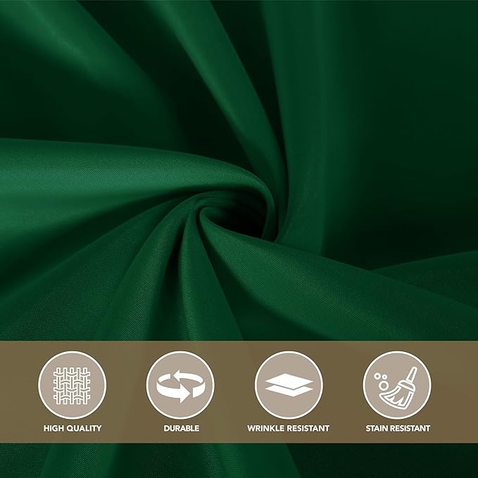 sancua Square Tablecloths 85x85 Inch Hunter Green - Fabric Table Cloth for Square or Round Tables, Washable Polyester Table Cover for Christmas Dinner, Holiday Party, Decorative Display Tables