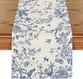 Artoid Mode Monochrome Sketch Birds and Flowers Spring Table Runner, Seasonal Summer Fall Kitchen Dining Table Decoration for Home Party Decor 13x36 Inch