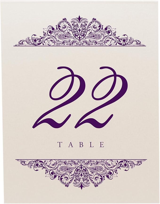 Table Number Place Cards, Paisley Design, 125 Pack, 4.25 x 5.5 in