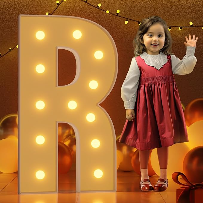Decorative Sign Marquee Letter R 4 Ft Tall Color Changing Light Up