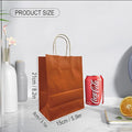 Small 5.9x3.1x8.25 Inch Kraft Paper Gift Bags, 25 Pack – Orange