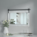 Farmhouse Barn Door Mirror, 25 X 18 Rustic Wood Framed Decrative