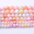 Colorful Rice Topaz Stone Beads Gemstone Round Crystal Energy Jade Beads Stone Beads for Jewelry Making DIY Bracelet Necklace Jewelry Making 1 Strand 15.5inch 60PCS 6MM