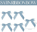 Gift Wrap Bows, 50 Dusty Blue Satin Bows with Twist Ties, 2.5 Inch
