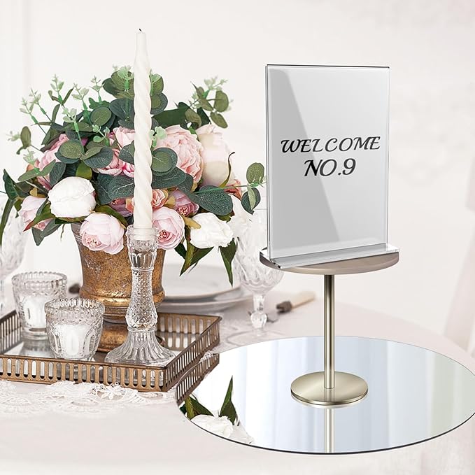 Round Glass Mirror Centerpieces, 12 Inch, Set of 12 for Parties