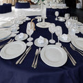 Round Tablecloths, 6 Pack – Navy, Stain, 120 Inches in Diameter