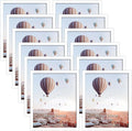 CRUGLA 8x10 White Magnetic Picture Frames for Refrigerator 12 Packs, Modified Magnetic Sheet with Self Adhesive Backing, 8 by 10 Magnetic Photo Craft Frame Set for Glass Window Door Cubicle