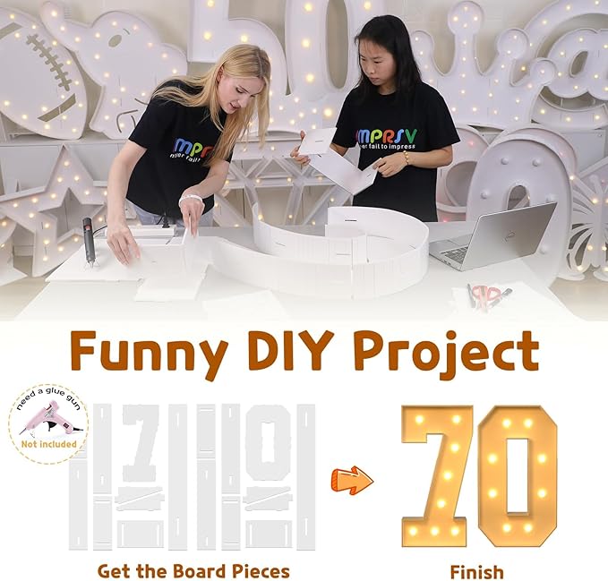 Event Party Supplies: 3 Ft Light Up Marquee Numbers, Foam Board