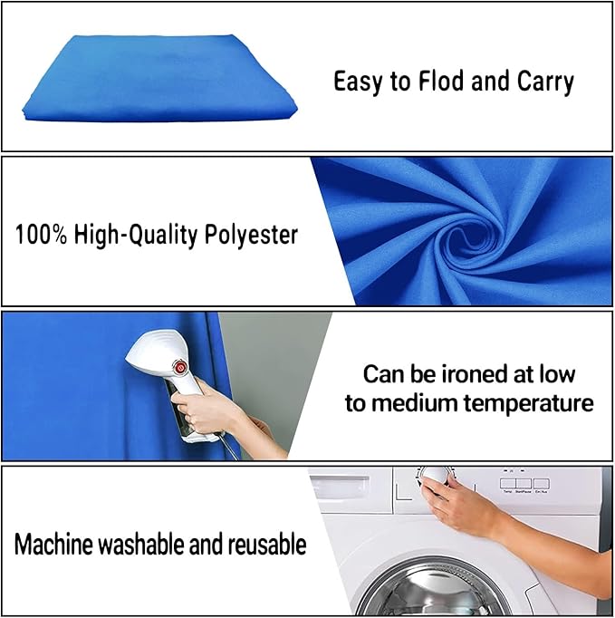 10x20FT Royal Blue Screen Backdrop for Photography, Large High Density Blue Photo Background
