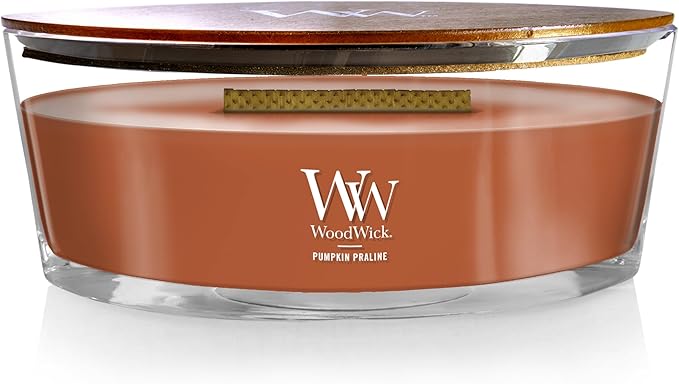 Jar Candle in Pumpkin Praline Scent, Orange, 2.85 lb Ellipse Vessel