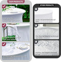 4 Pk Round Spandex Tablecloth for 60in Tables – White