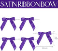 Gift Wrap Bows, Purple Satin 2.5 Inch Mini Bows with Twist Ties, 50 Count