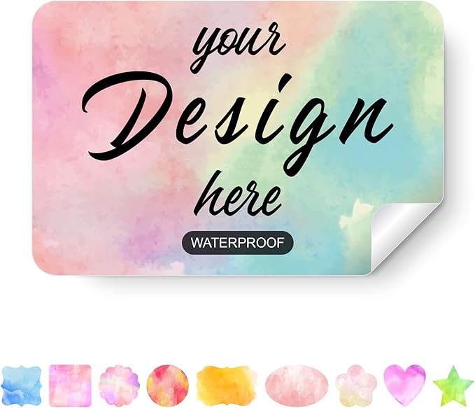 Custom Stickers Personalized Labels - Customized Stickers with Any Design Image Logo Text,Custom Stickers for Business Logo,Custom Thank You Label Stickers,100 Labels (Rectangle,5"x4")