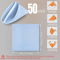 Satin Napkins, 50 Pieces – Baby Blue, 12x12 Inches Cloth Napkins