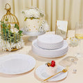Plastic Plates with Gold, 60 Pcs – White, Scalloped Plastic Plates Heavy