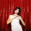 JYFLZQ Red Sequin Backdrop Curtains 4ft x 6.5ft 1 Panel Glitter Photo Booth Backdrops Sparkly Photography Background Drapes for Parties Wedding Bridal Showers
