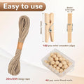 Wooden Clothespins for Photo Hanging Display, 100 Pcs