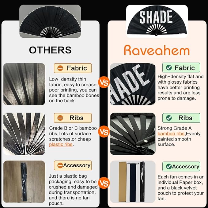 13" Large Rave Fan Bamboo, Folding Clack Hand Fans Foldable for Men Women, Boots on the Ground Poping Fan for EDM Festival Line Dance Decoration, (Space, Large 13")