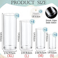 Set of Glass Cylinder Vases for Centerpieces with 24 Pcs, 16 Pcs – White