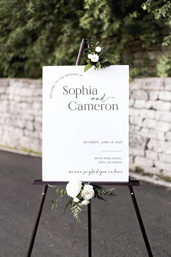 Generic Wedding Sign, 18x27 inches, Plastic, Modern Minimalist Style, Welcome To Wedding