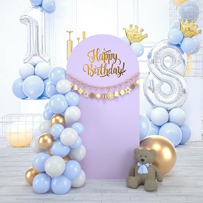 bricia Wedding Arch Backdrop Stand Cover, 6.6FT Double Sided Stretchy Arch Cover Fitted Wedding Birthday Party Banquet Decoration (Lavender 79.2''Lx39.6''W)