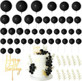 MIAHART Ball Cake Toppers Boho Grass Cake Topper Ball Cake Insert Decoration for Birthday Wedding Baby Shower Party Decorations Boho Themed Party Supplies (Black)