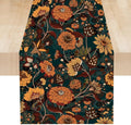 Orange Boho Floral Table Runner, Vintage Bohemian Home Kitchen Table Decoration for Birthday Party Picnic Decoration 13x120 Inch 1PCS