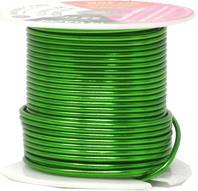 Mandala Crafts 14 Gauge Anodized Aluminum Craft Wire for Jewelry Making – 330 FT Colored Flexible Silver Copper True Blue Brown Red Kelly Green Wire - Bendable for Bonsai Armature Crafting Sculpting