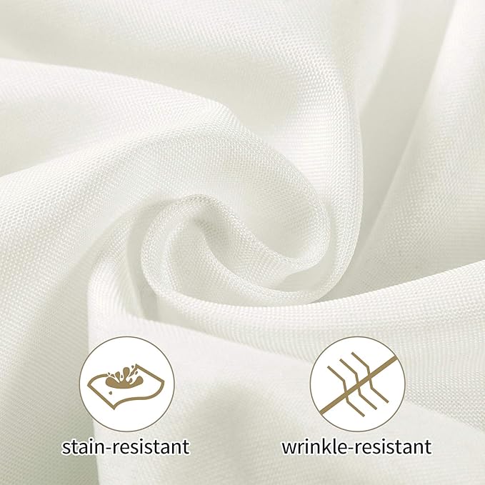 Ascoza 2pack 90x90 Inch Ivory Square in Polyester Fabric Tablecloth for Wedding,Banquet,Restaurant and Parties