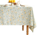 patdrea Designer Linen Green Tablecloth for Rectangle Table,Vintage Breathable Yellow Fruits Pattern Extra Long Table Cloth,Decor Cover for Kitchen Dining,Christmas,Thanksgiving,67"x118"-Ania a