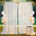 Ledido 10×8ft Tulle Backdrop Curtains with Lights String - 300LED Fairy Lights Sheer Curtain Backdrop for Weddings Baby Shower and Birthday Party Decorations(6 Panels 5×8ft)