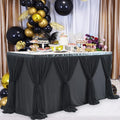 Tulle Table Skirt for Rectangle Table or Round Tables Tutu, 14ft – Black