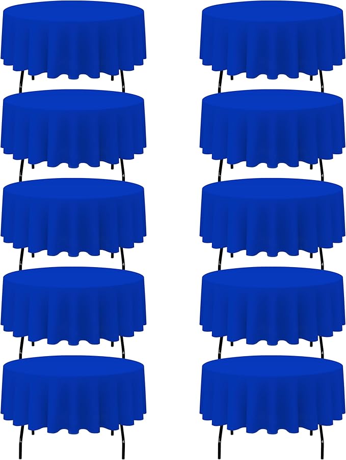 Tablecloths Royal Blue Round Polyester 90-Inch Pack of 10