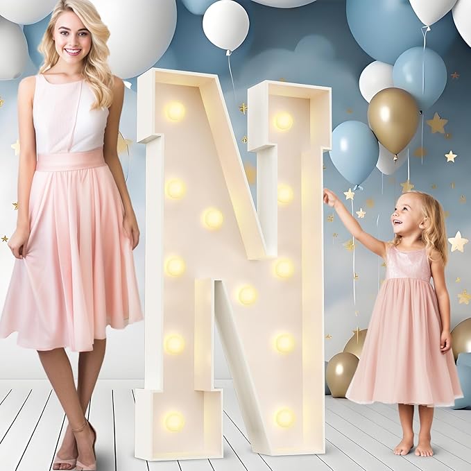 Decorative Sign Plaque: 4-Foot Light Up Marquee Letters, Foam Board