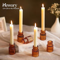 Glass Taper Candle Holders: Amber Elegant Candle Holder, 20 PCS