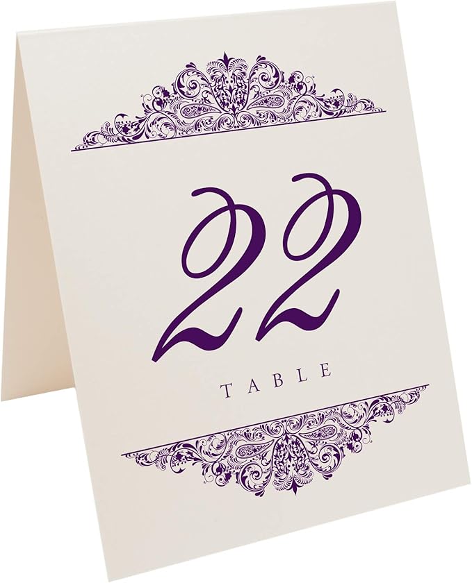 Table Number Place Cards, Paisley Design, 125 Pack, 4.25 x 5.5 in