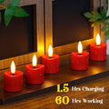Rechargeable Flameless Tea Light Candles with Remote, 1.6" x2.5"