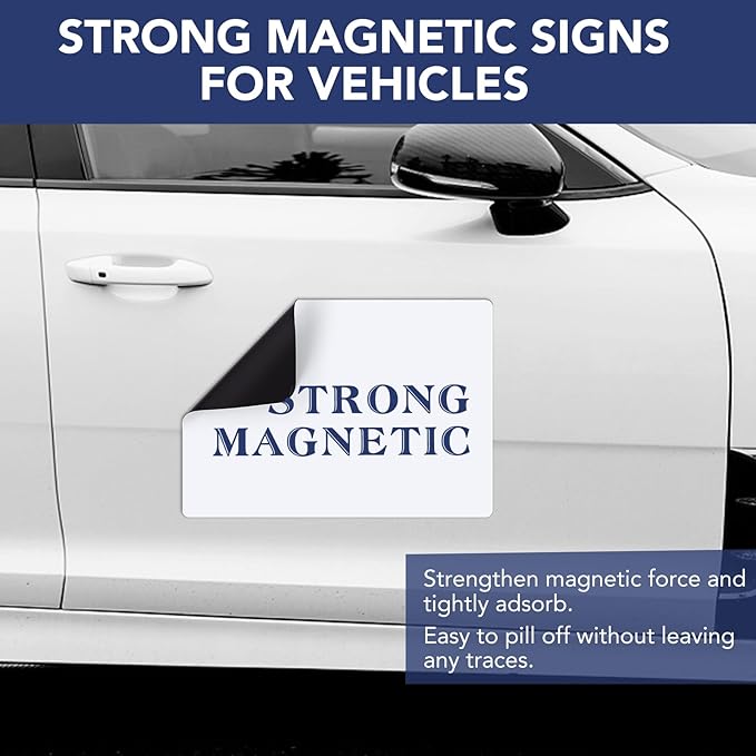 DIYMAG 4Pcs Blank Car Magnets,17x12 Inch Car Door Magnets Set Signs Rounded Corners Flexible Magnetic Bumper Sticker to Advertise Cover Logo Prevent Cars Scratches Dents