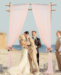 Peach Voile Curtains 2 Panels, 29''x96''