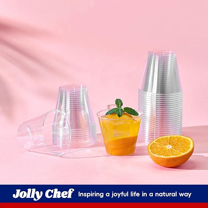 Plastic Party Cups, 5 oz Clear Disposable, 100 Pack