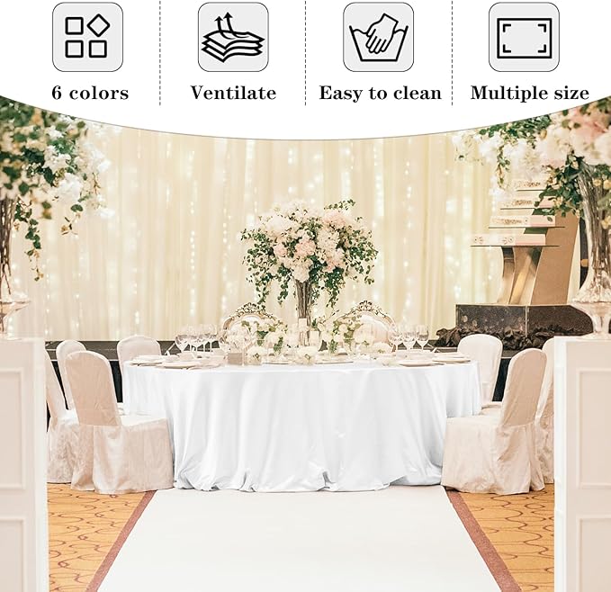 Fitable 6 Pack Red Tablecloths for Round Tables - 108 Inches in Diameter - Stain Resistant and Washable Table Clothes, Polyester Fabric Table Covers for Wedding, Party, Banquet, Formal Events