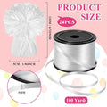 Balloon Weights 24 Pack White Metallic Foil Anchors with Ribbon