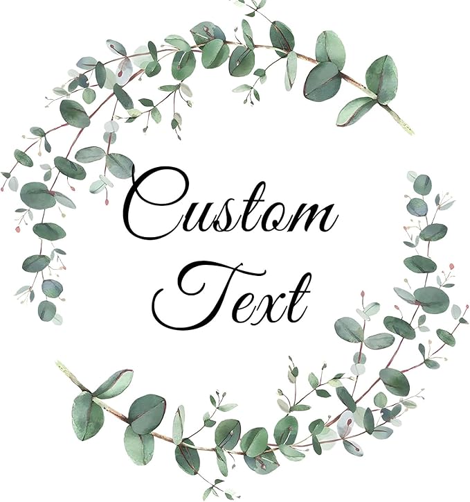Custom Stickers for Weddings, Birthdays & Businesses - Personalized Labels with Your Logo - Waterproof, Fade and Heat Resistant - Pack of 100-1000 (Wreath J, 2 Inch)