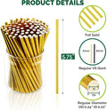 Paper Straws - 5.75 Inch Short Metallic Gold, Pack of 500