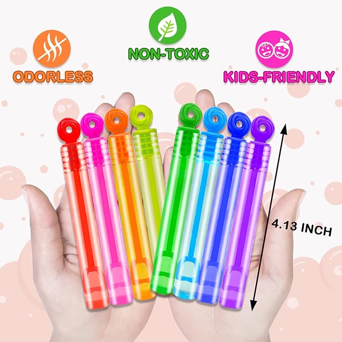 Halloween Party Goodie Bag Stuffer Fillers for Kids, 32 Pack Mini Bubble Wand Toys Gifts for Toddlers, Small Basket Pinata Birthday Camping Wedding Party Favors Supplies Classroom School Stuff Prizes