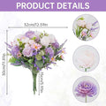 Fake Flowers Artificial Silk Flower Bouquet Faux Flowers – Purple